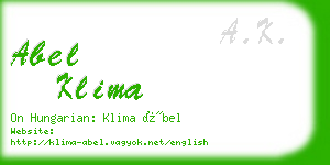 abel klima business card